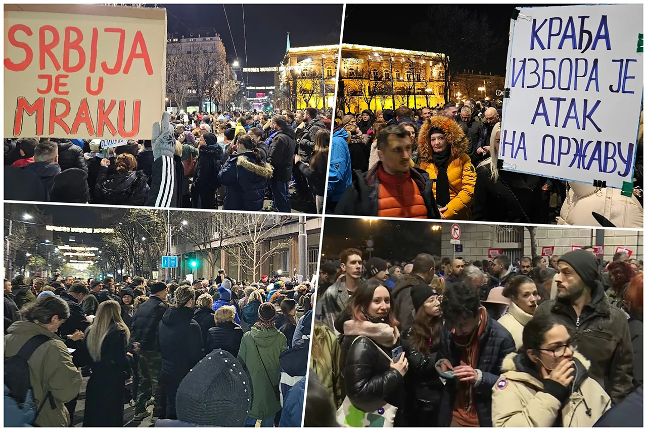 Prosvjed u Beogradu: Traži se poništavanje izbora - prikazane slike političara iz RS