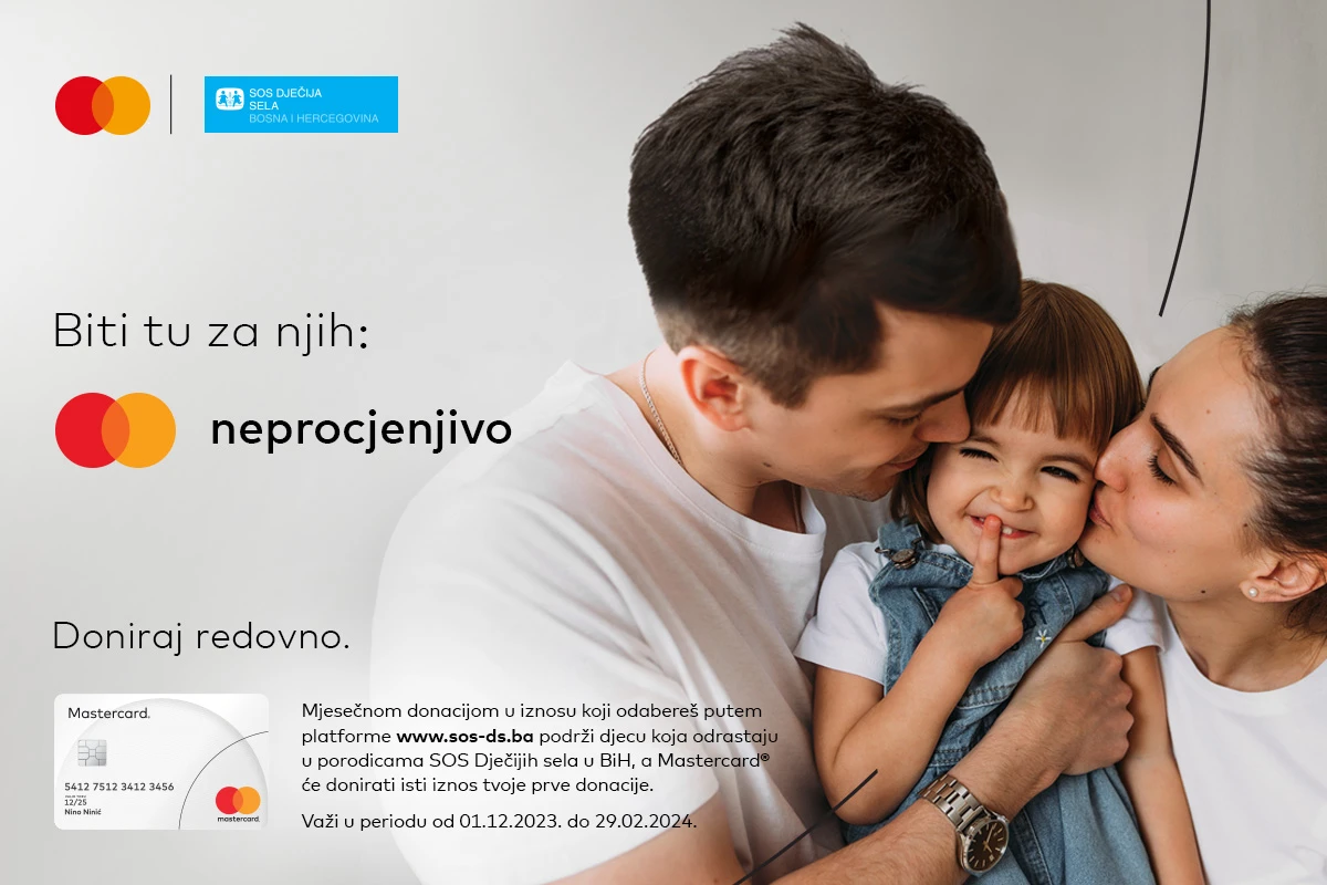 Mastercard i ove godine odlučio biti tu za djecu iz SOS Dječjih sela u BiH