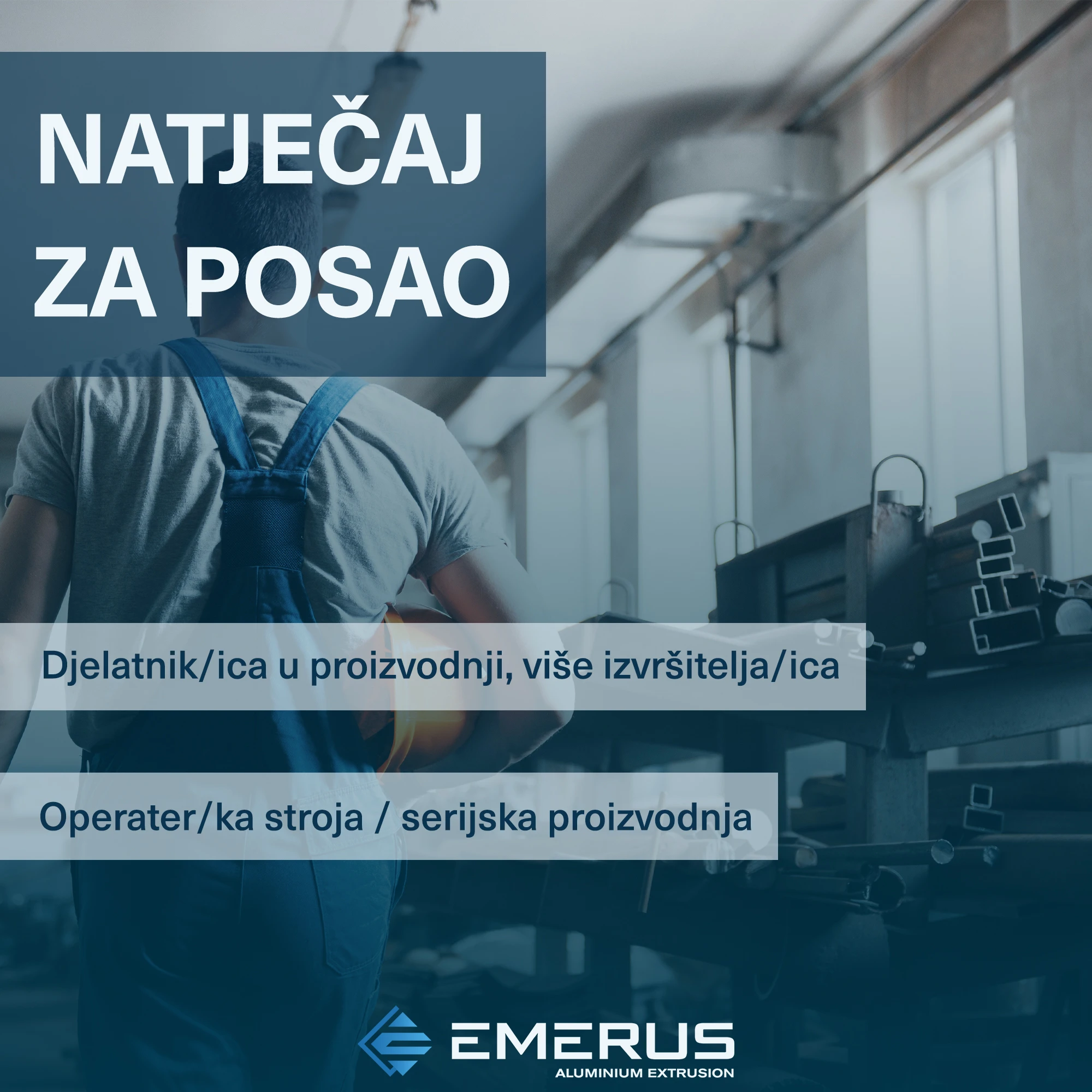 Otvoren natječaj za više pozicija u Odjelu proizvodnje i  strojne obrade