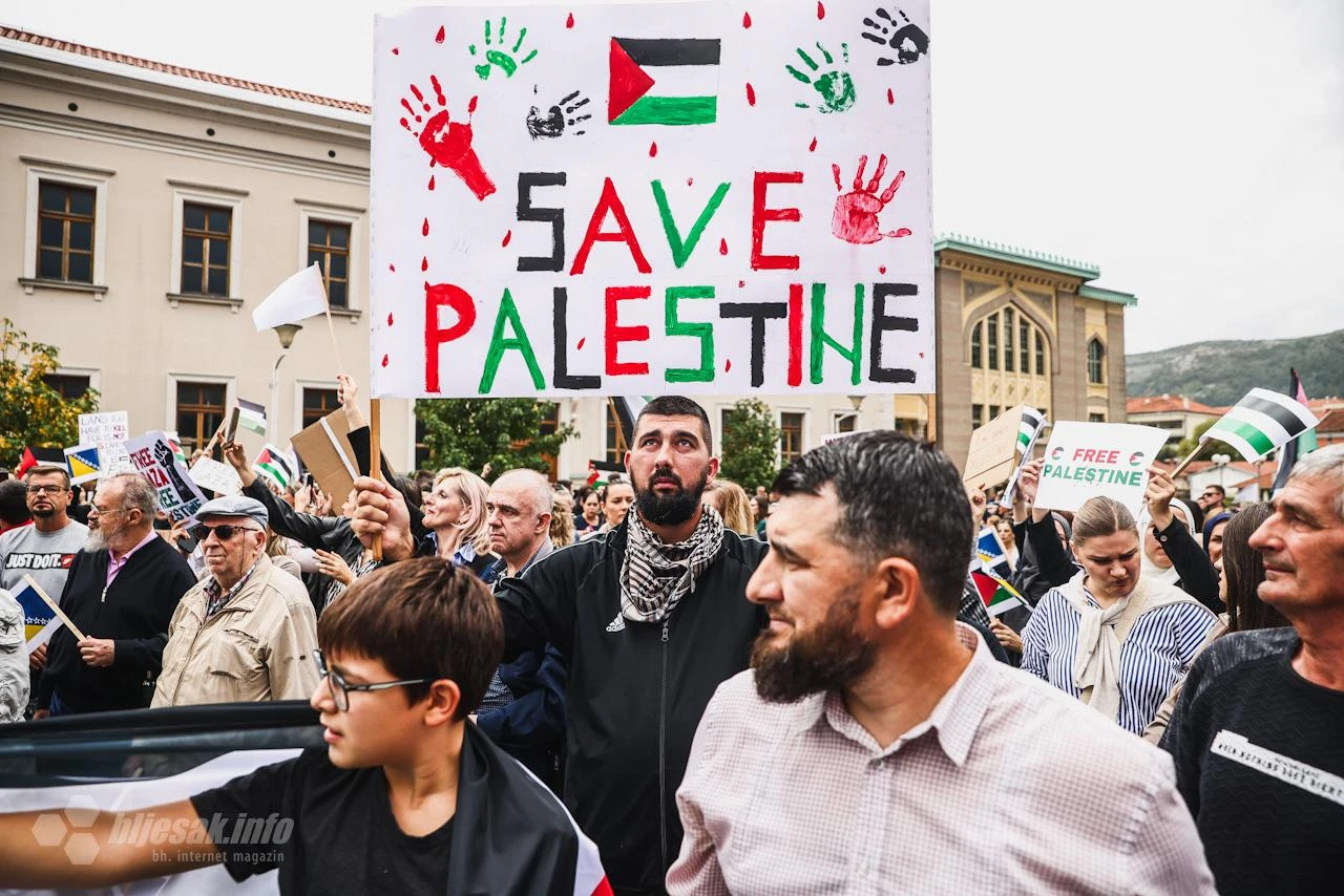Poruka sa skupa: ''Mostar ne trpi nepravdu, sloboda Palestini''