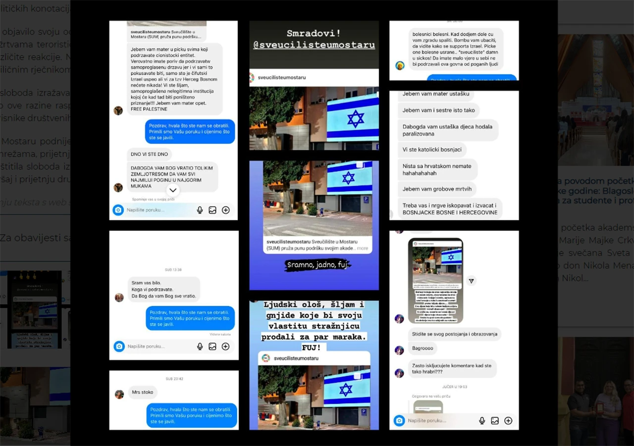 Mostarsko sveučilište na udaru govora mržnje i prijetnji nakon podrške Izraelu
