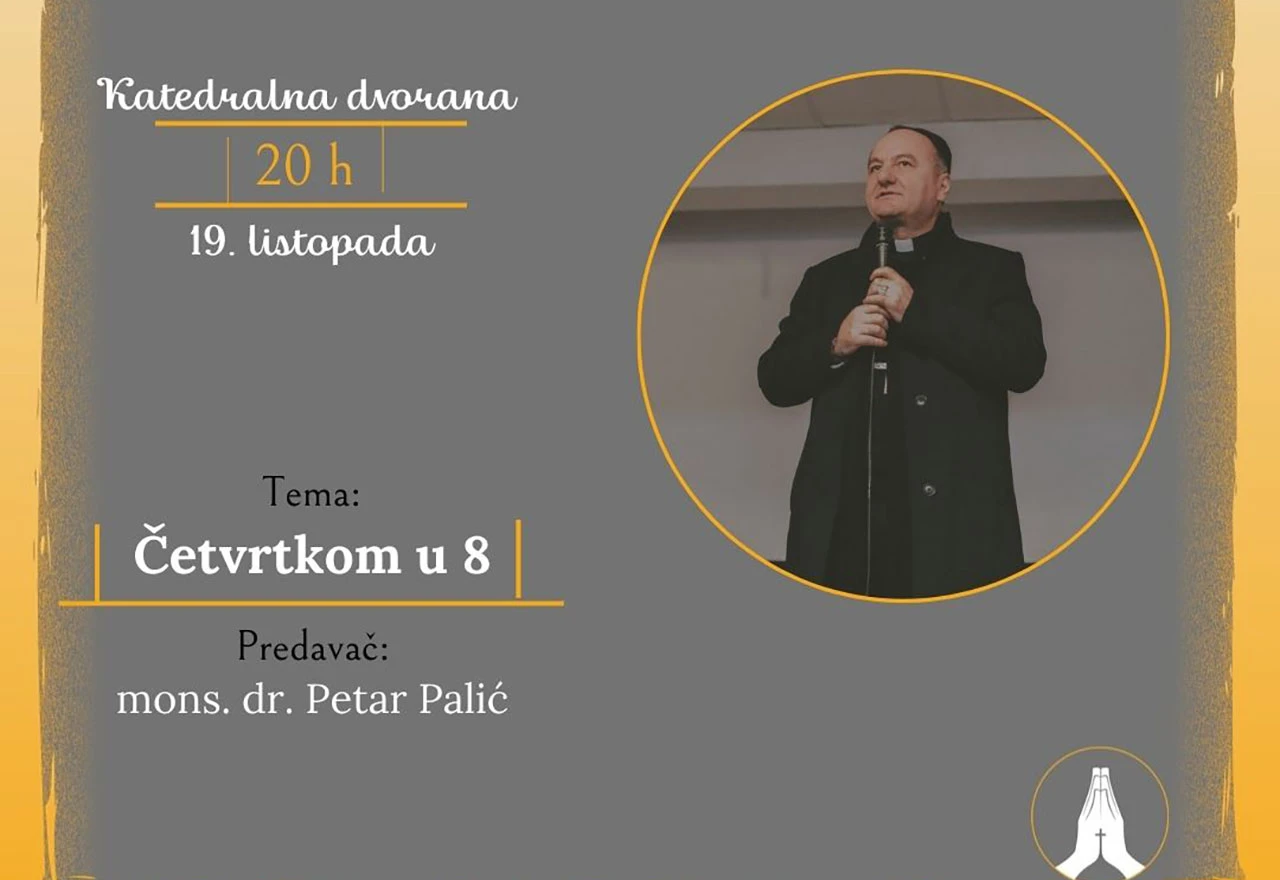 Biskup Palić na tribini u Mostaru