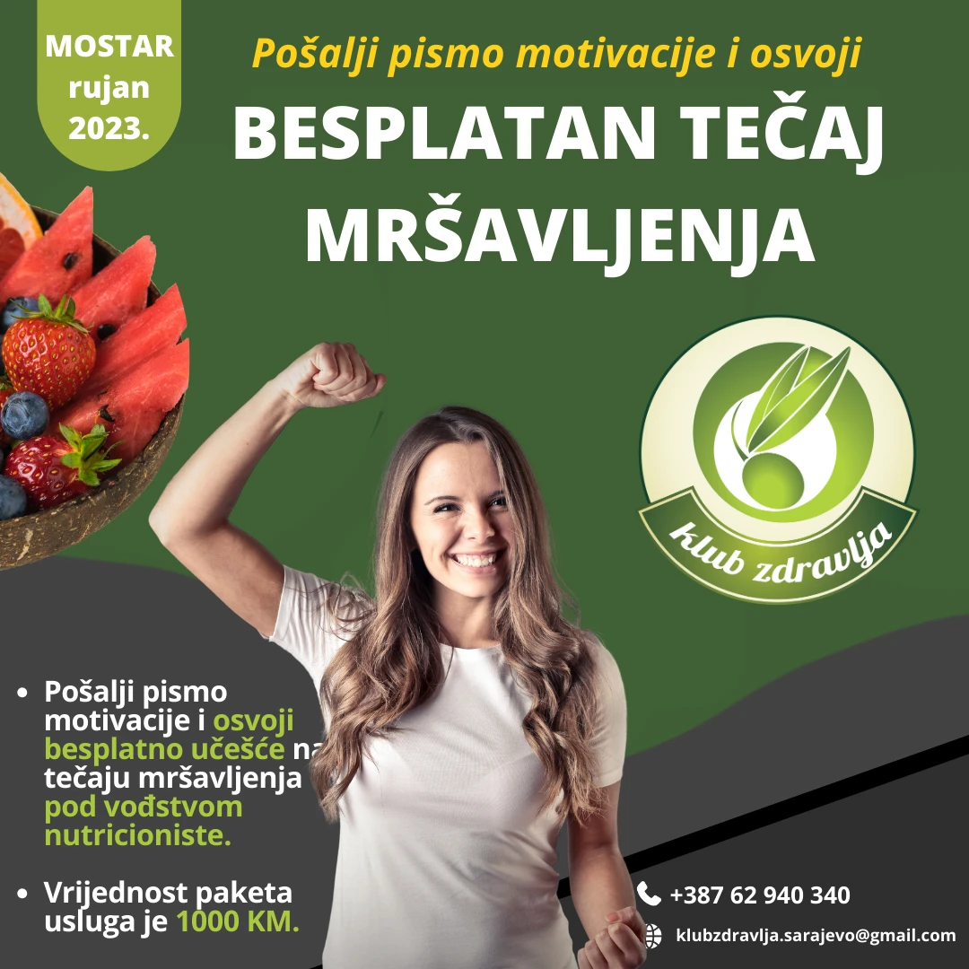Besplatan tečaj u Mostaru - kako smršavjeti jednom i zauvjek ostati fit