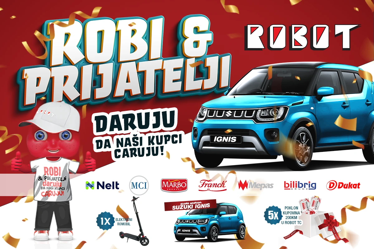Robot organizira nagradnu igru ''Robi i prijatelji daruju da naši kupci caruju''