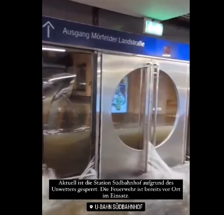 VIDEO | Obilna kiša pogodila Frankfurt. Poplavljene ulice, aerodrom, podzemna