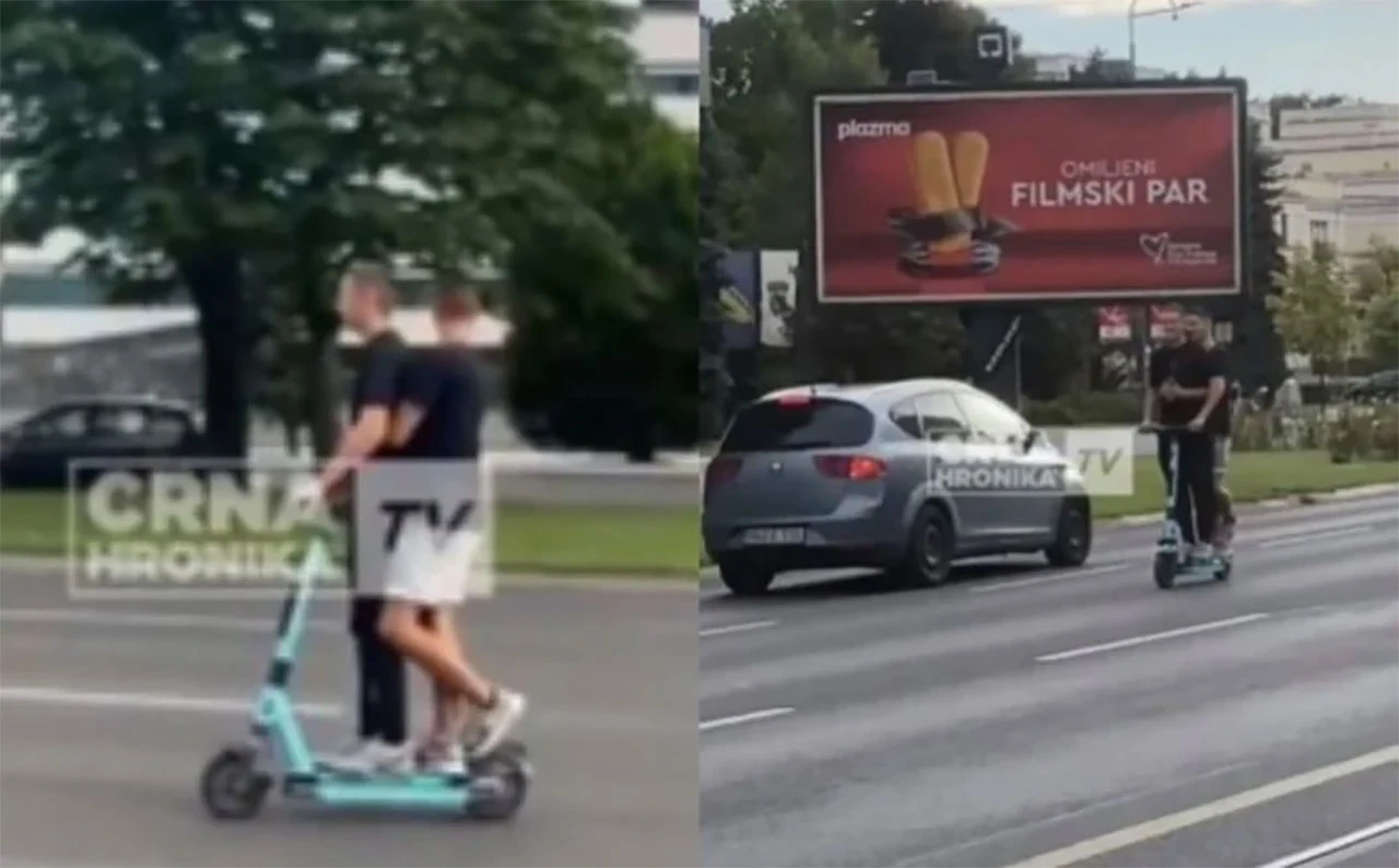VIDEO | Novi trend? Mladići u Sarajevu vozili romobil u suprotnom pravcu