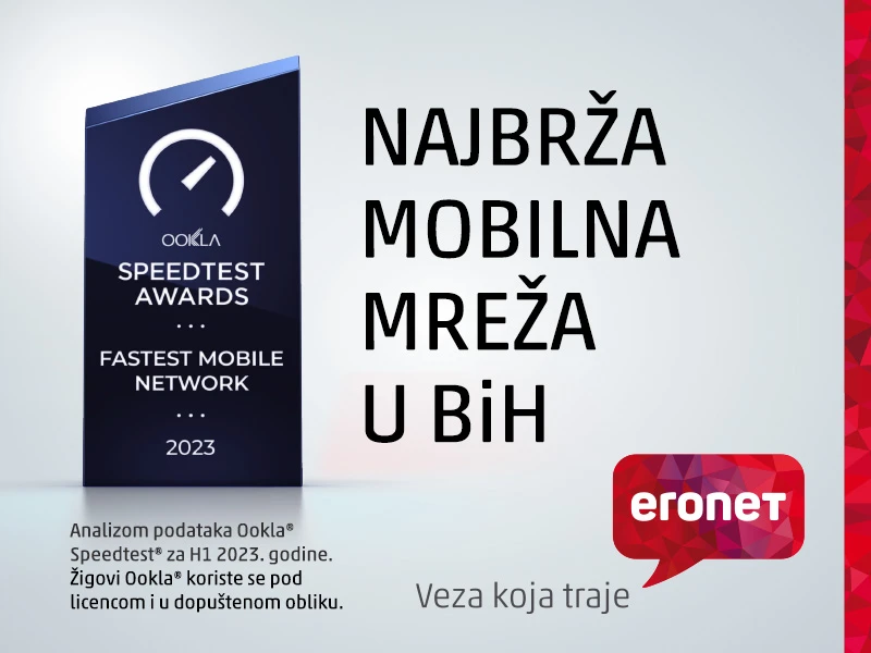 Potvrđeno! ERONET ima najbržu mobilnu mrežu u Bosni i Hercegovini!