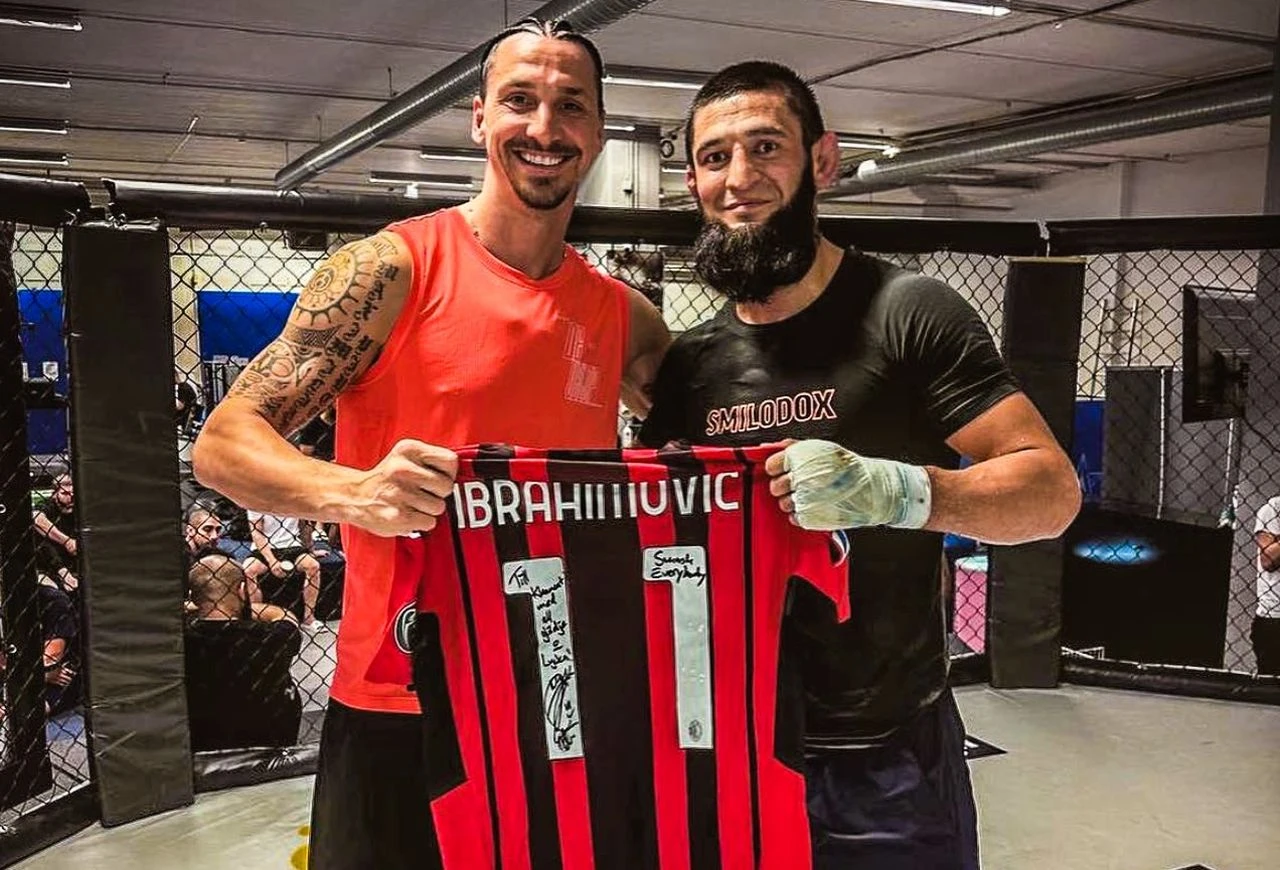VIDEO I Zlatan u ringu sa sjajnim MMA borcem Khamzatom Chimaevom