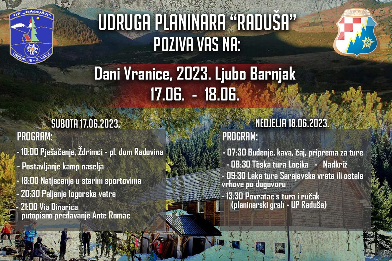 Počinju ''Dani Vranice – Ljubo Barnjak"-  17. i 18. lipanj