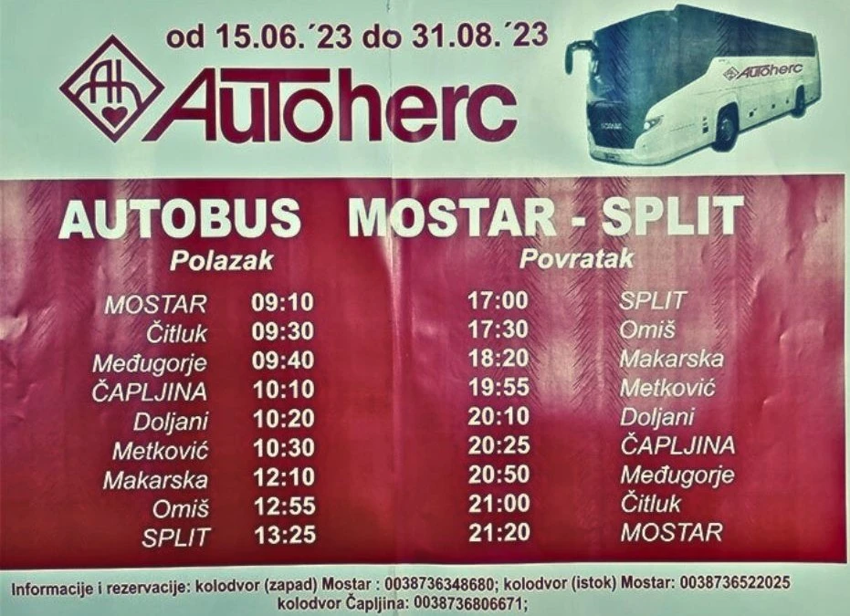Uvodi se redovita linija iz Hercegovine za Split