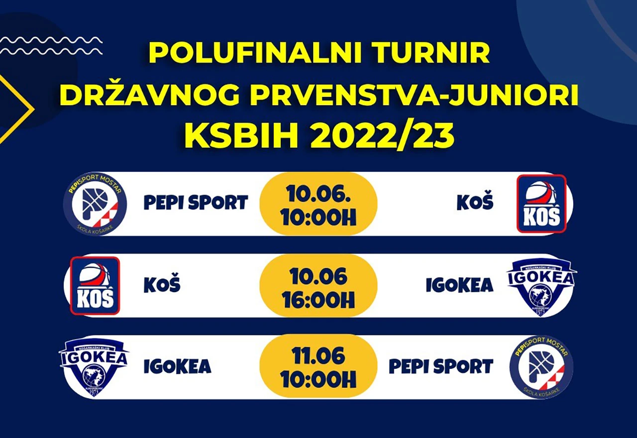 Mostar: Polufinalni turnir Državnog Prvenstva - Juniori KS BiH 2022./23.