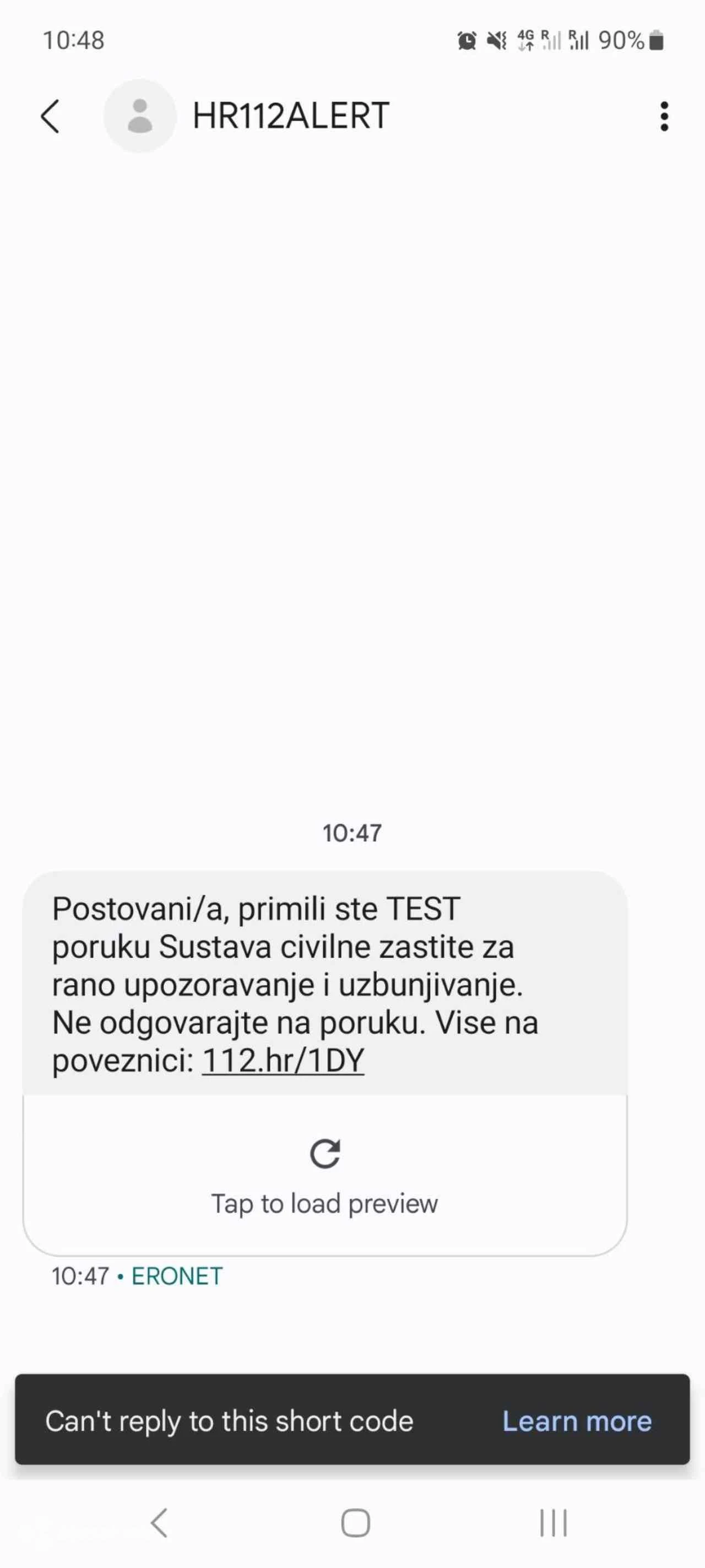Hrvati testiraju, građanima stižu poruke