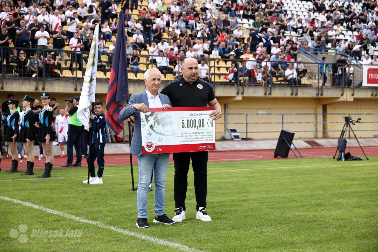 HŠK Zrinjski se novčanom donacijom zahvalio Brotnju na gostoprimstvu