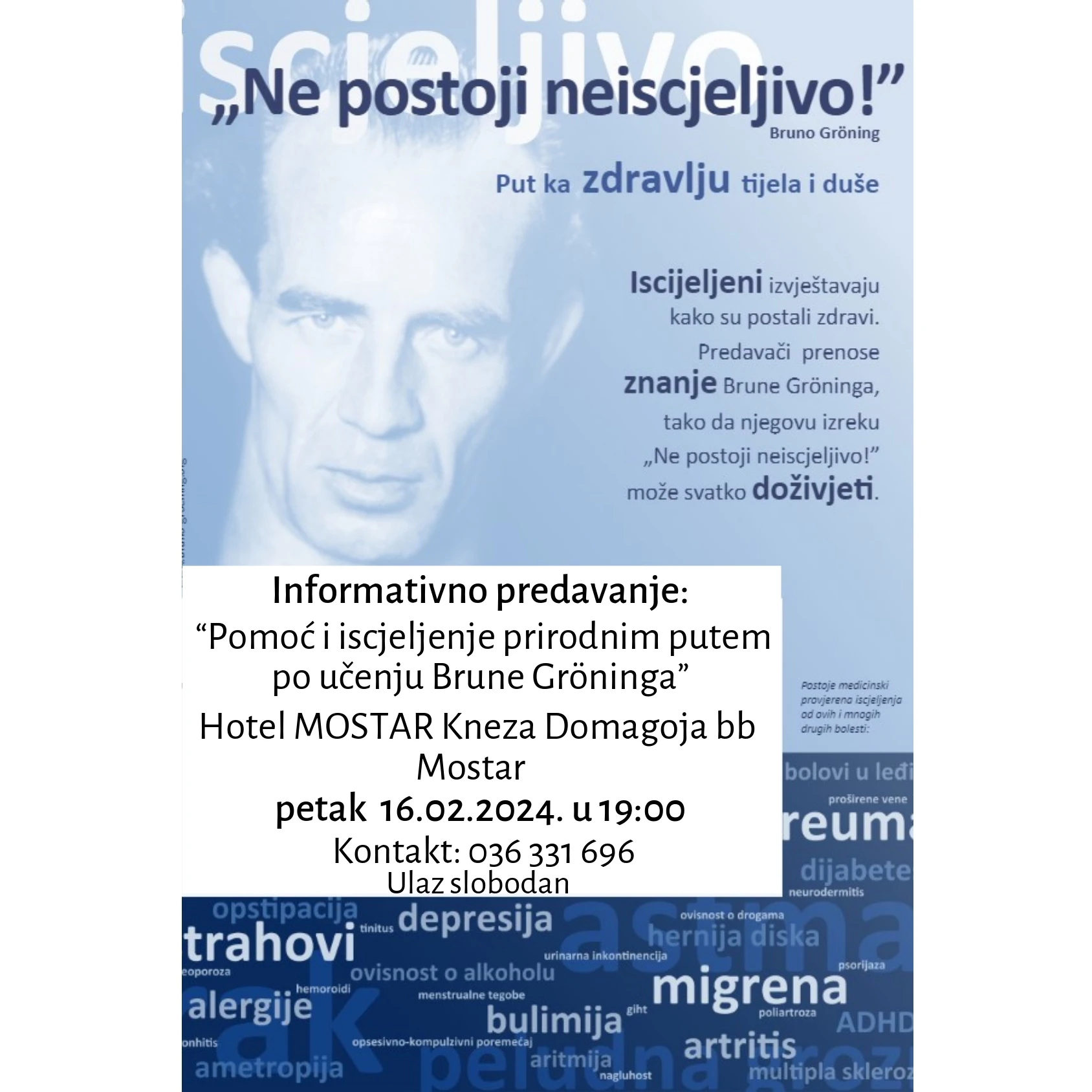 Predavanje o iscjeljenju prirodnim putem pomoću učenja Brune Gröninga