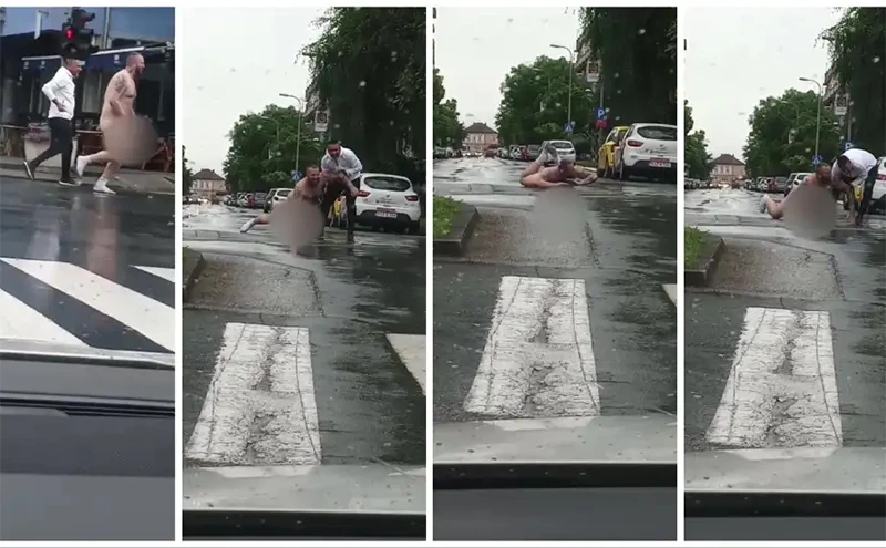 VIDEO | Uhićen muškarac koji je gol plivao u lokvama na ulicama Gradiške