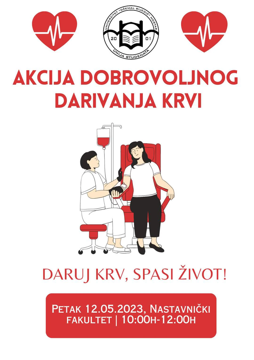 Neka razlog bude život - Akcija dobrovoljnog darivanja krvi u Mostaru