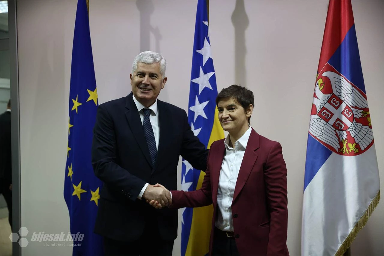 Čović u Mostaru primio premijerku Srbije Anu Brnabić