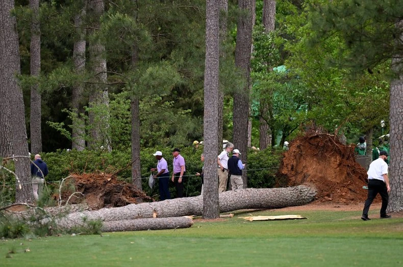 VIDEO: Izbjegnuta tragedija, tri velika stabla se srušila u Augusta National Golf Clubu
