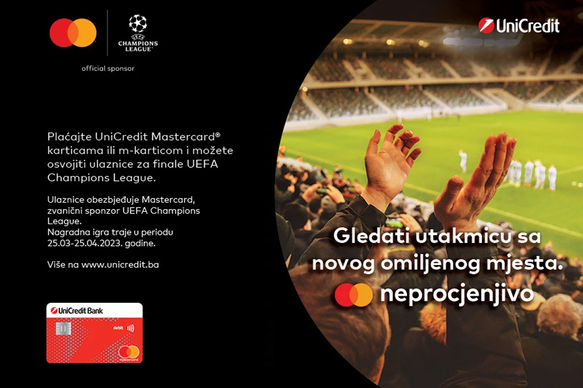 UniCredit i Mastercard vode vas na finale UEFA Lige prvaka