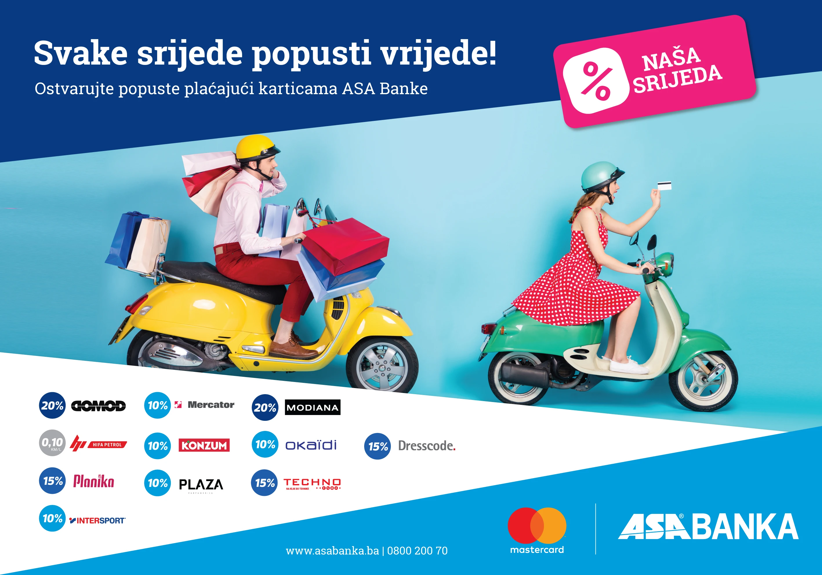 Sa ASA Banka Mastercard karticama ostvarite pogodnosti