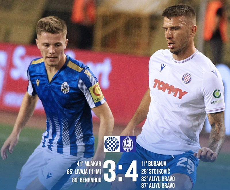 Lokomotiva u ludoj utakmici pobijedila Hajduk na Poljudu