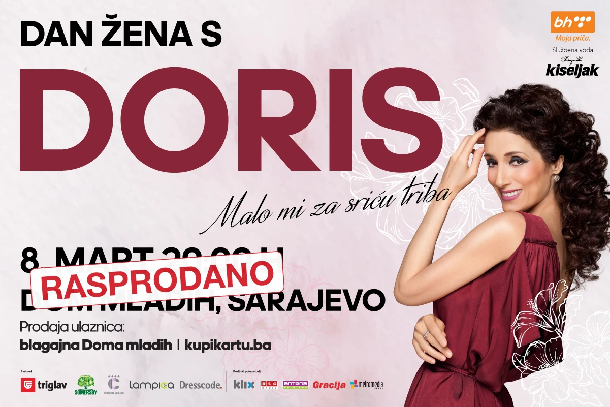 Doris Dragović 8. ožujka u Domu mladih u Sarajevu