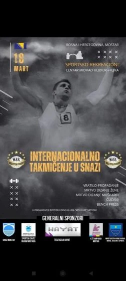 Najjači dolaze u Mostar: Nedžmin Ambešković izvodi mrtvo dizanje, nešto do sada neviđeno na ovim prostorima