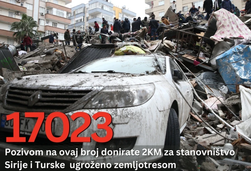 Formiran medicinski tim za pomoć stanovništvu Turske i Sirije, pokrenut i humanitarni broj - 17023