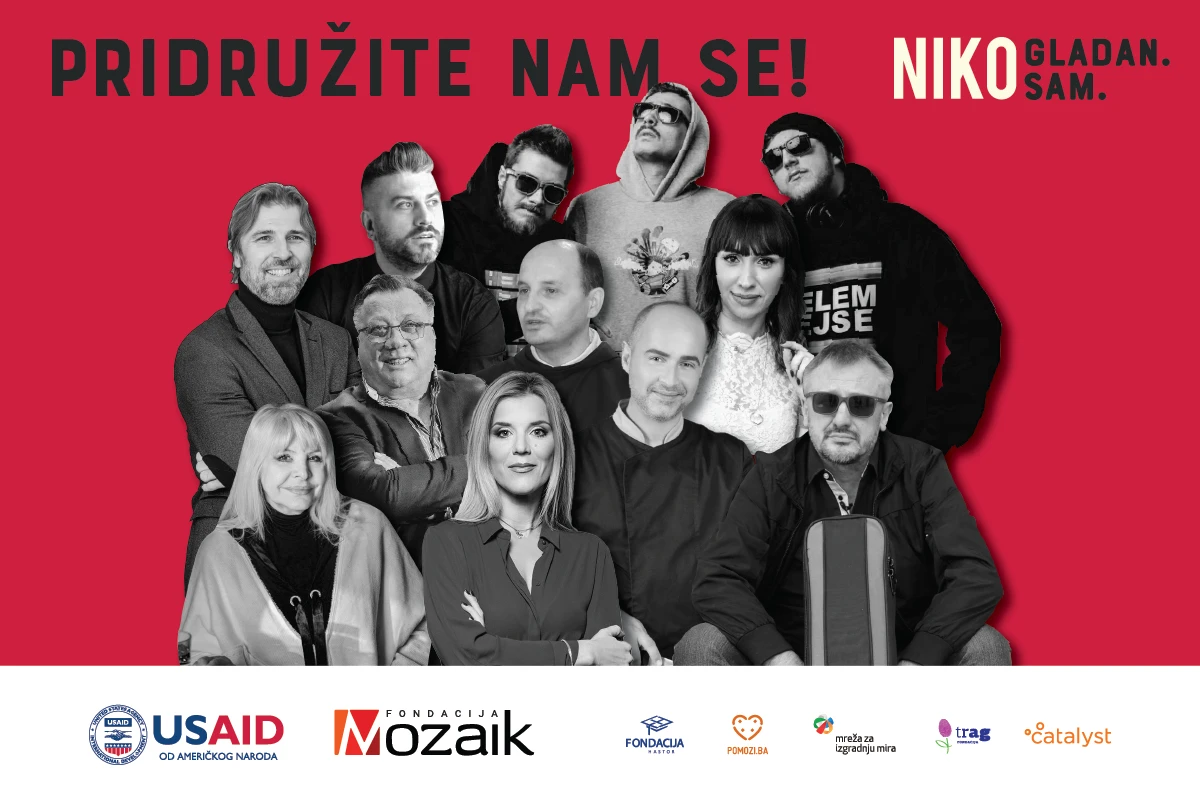 Inicijativu ''Niko gladan. Niko sam.'' podržali Hanka Paldum, Halid Bešlić, Letu štuke, Helem Nejse i brojne druge poznate ličnosti