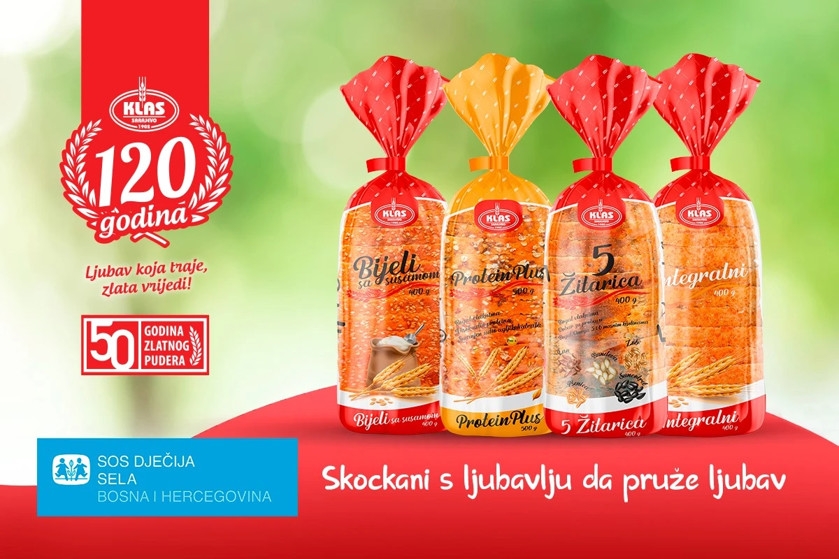 Kupovinom Klas Skockanih hljebova pomažete porodicama iz SOS Dječijih sela u BiH