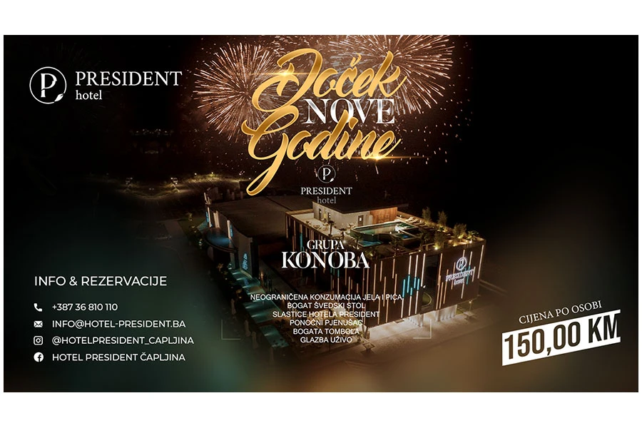 Doček Nove godine u Hotelu President Čapljina