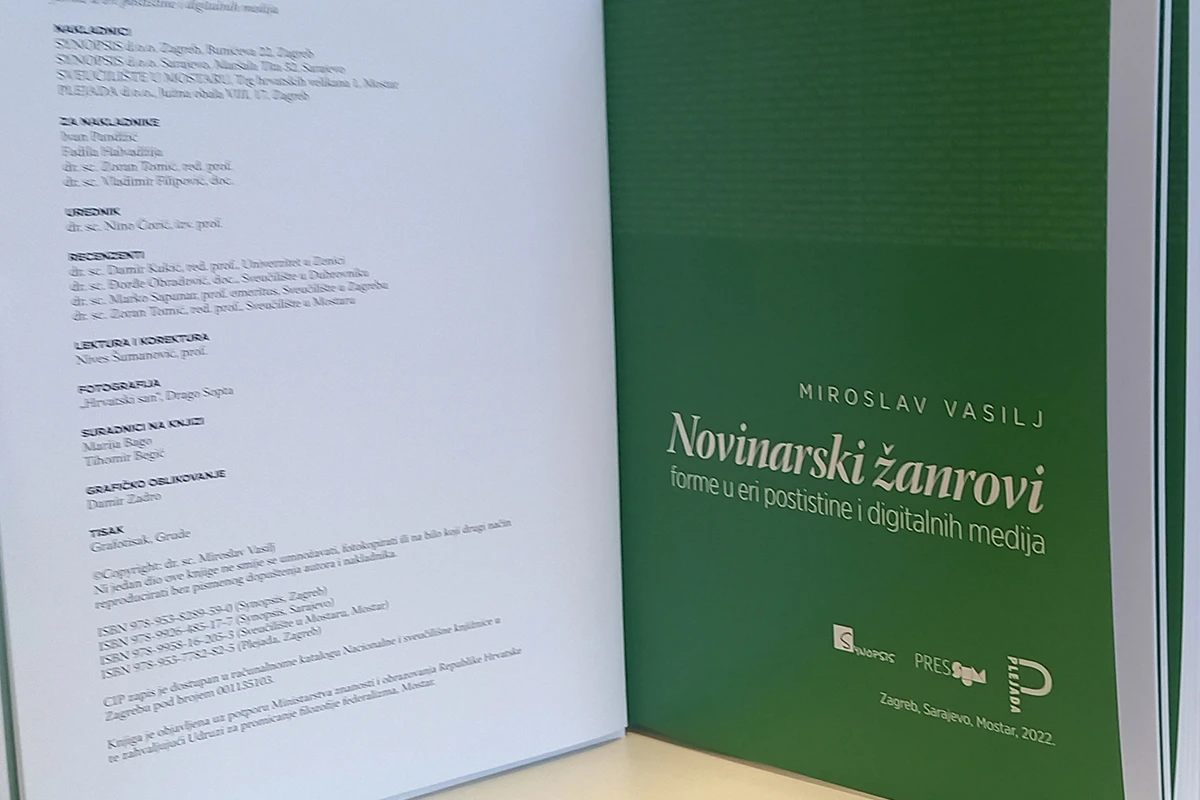 Objavljena knjiga Novinarski žanrovi