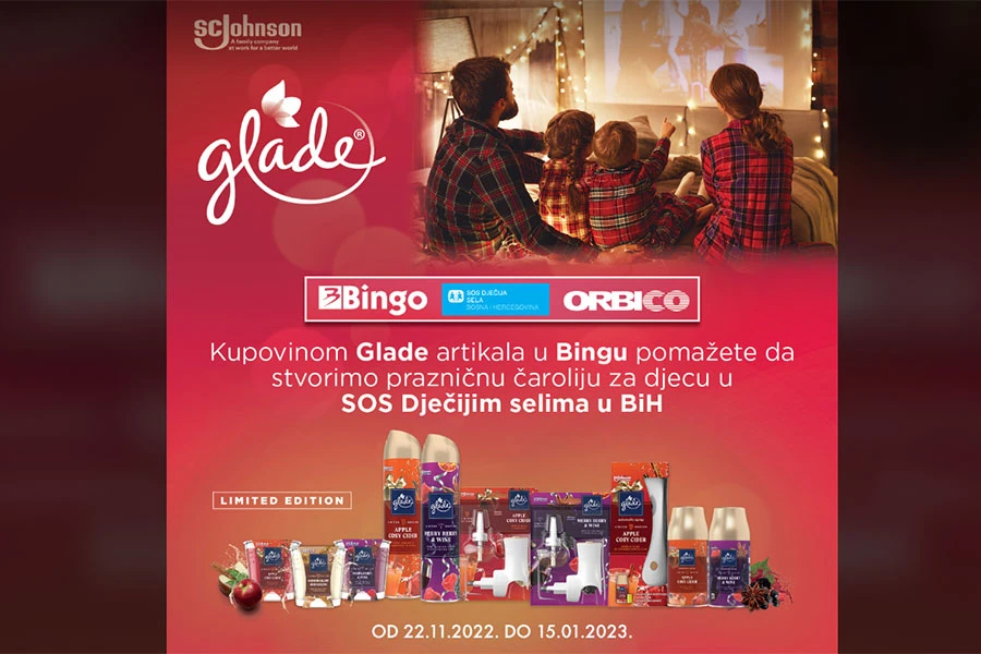 Kupovinom Glade Winter artikala u Bingu pomažete SOS Dječijim selima u BH