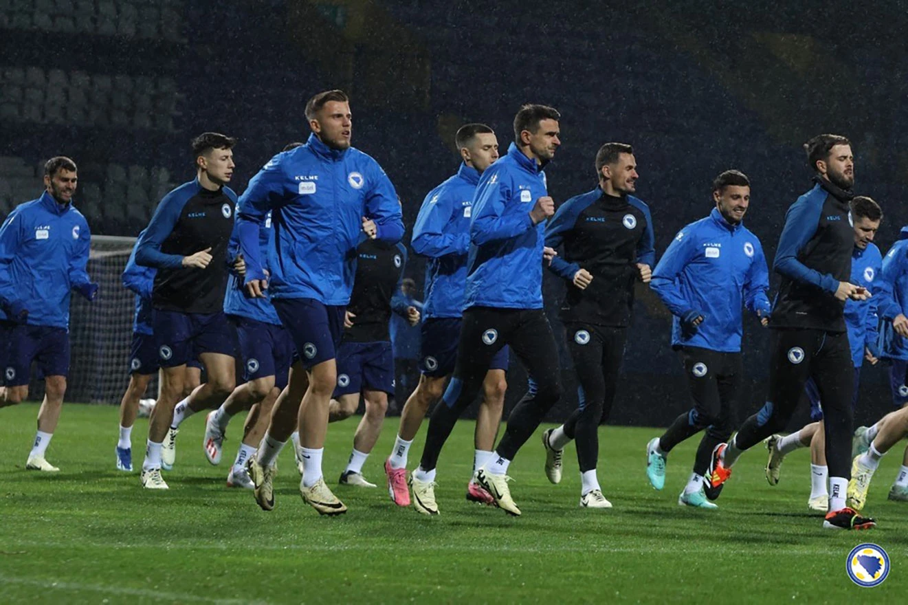 Na treningu nogometne reprezentacije prije važne utakmice protiv Ukrajine