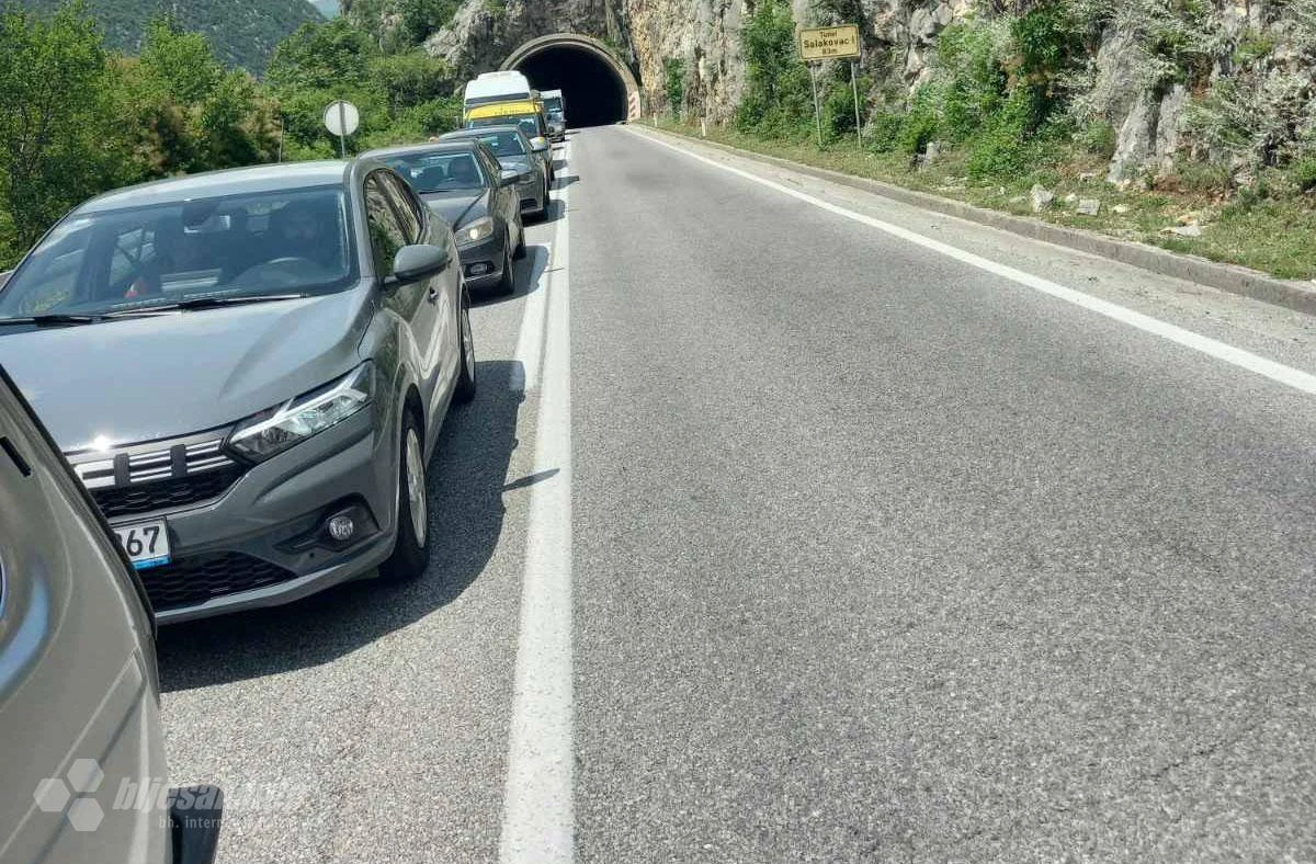 Gužva na magistralnoj cesti Jablanica-Mostar