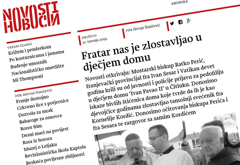 Novosti: Štićenice optužuju hercegovačkog fratra za seksualno zlostavljanje
