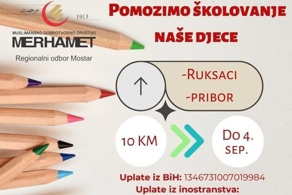 Mostarski Merhamet pokrenuo akciju opremanja školaraca
