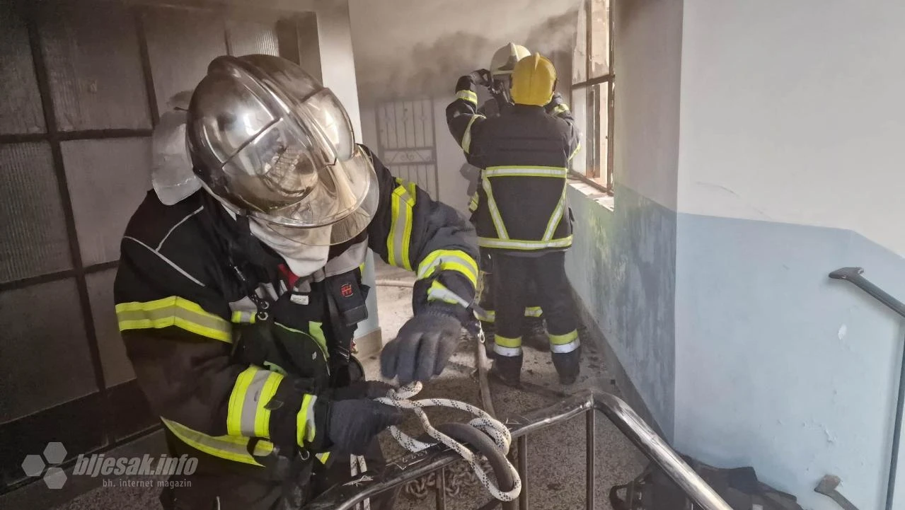 Zapovjednik PVP Mostar: Stan je potpuno izgorio, uspjeli smo evakuirati na vrijeme