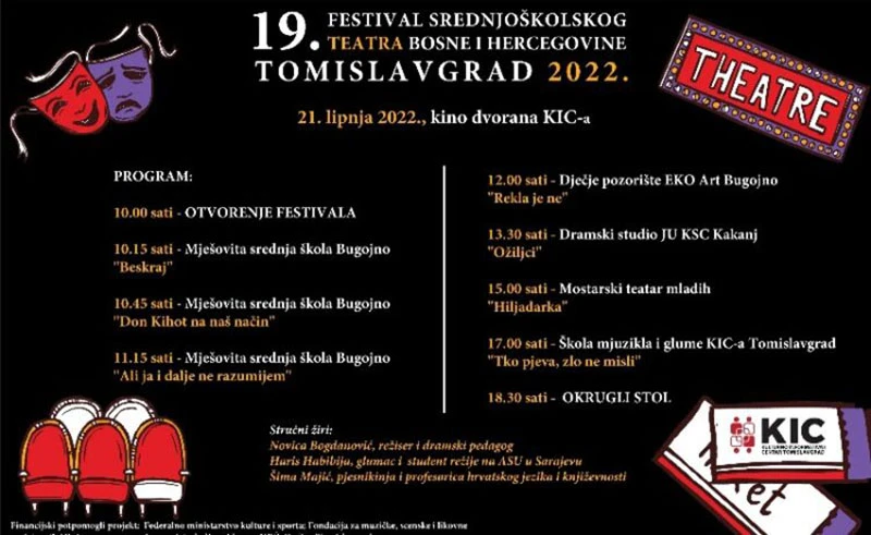 U Tomislavgradu 19. Festival srednjoškolskog teatra BiH