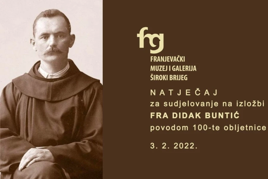 Objavljen natječaj za sudjelovanje na izložbi 'Fra Didak Buntić'