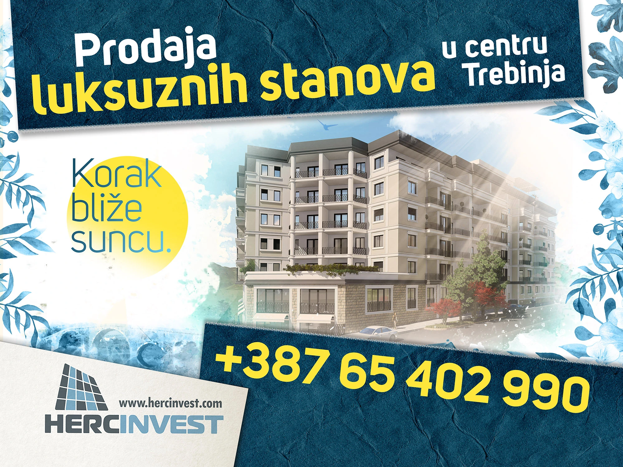 Budite na korak bliže suncu u luksuznom stanu u centru Trebinja