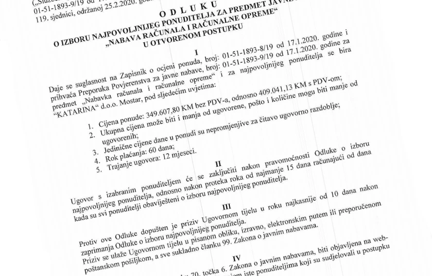 Nije laž: Vlada kupuje računala i opremu za 409.041,13 KM