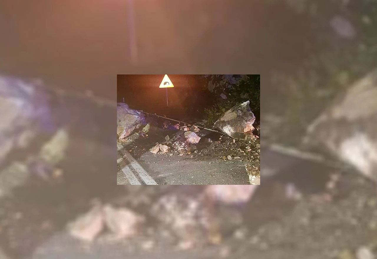Veći odron na cesti sjeverno od Mostara