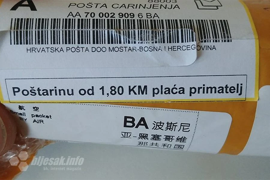 Pošiljke bez 'tracking' broja skuplje 1.80 KM!