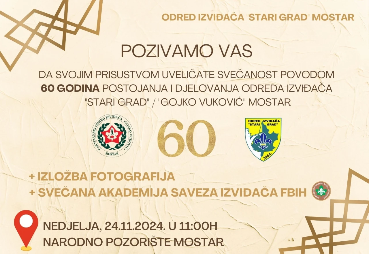 Odred izviđača "Stari Grad" Mostar slavi 60. rođendan: Pozvani ste na proslavu! 
