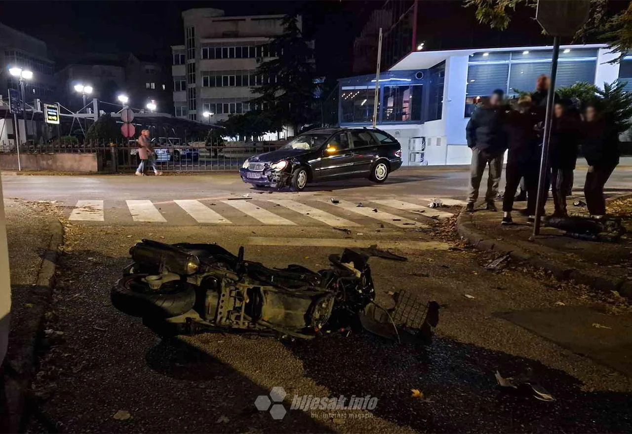 Teška prometna u Mostaru: Dvije osobe ozlijeđene u sudaru skutera i automobila