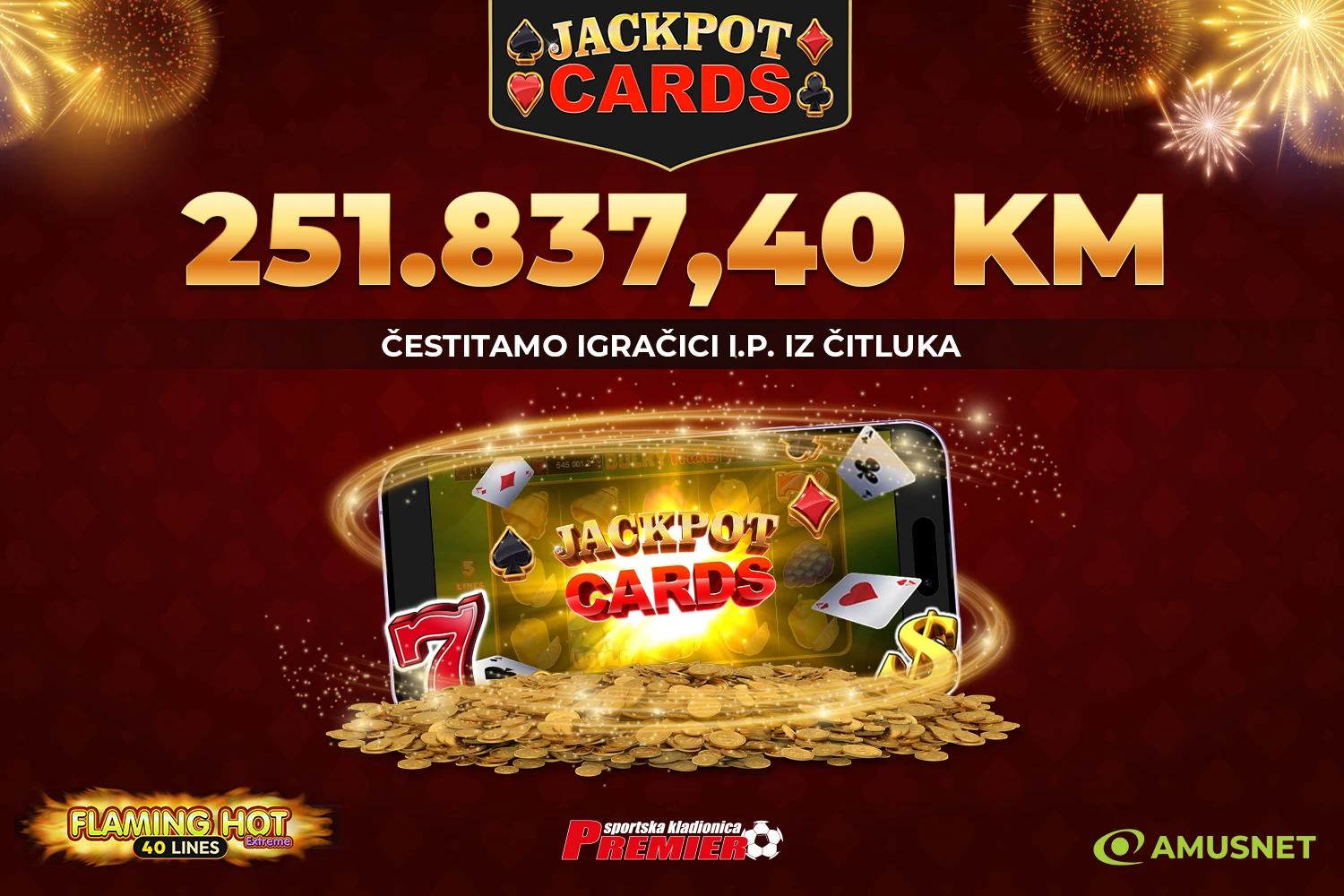 Čitlučanka osvojila Jackpot od 251.837,40 KM u Premier kladionici