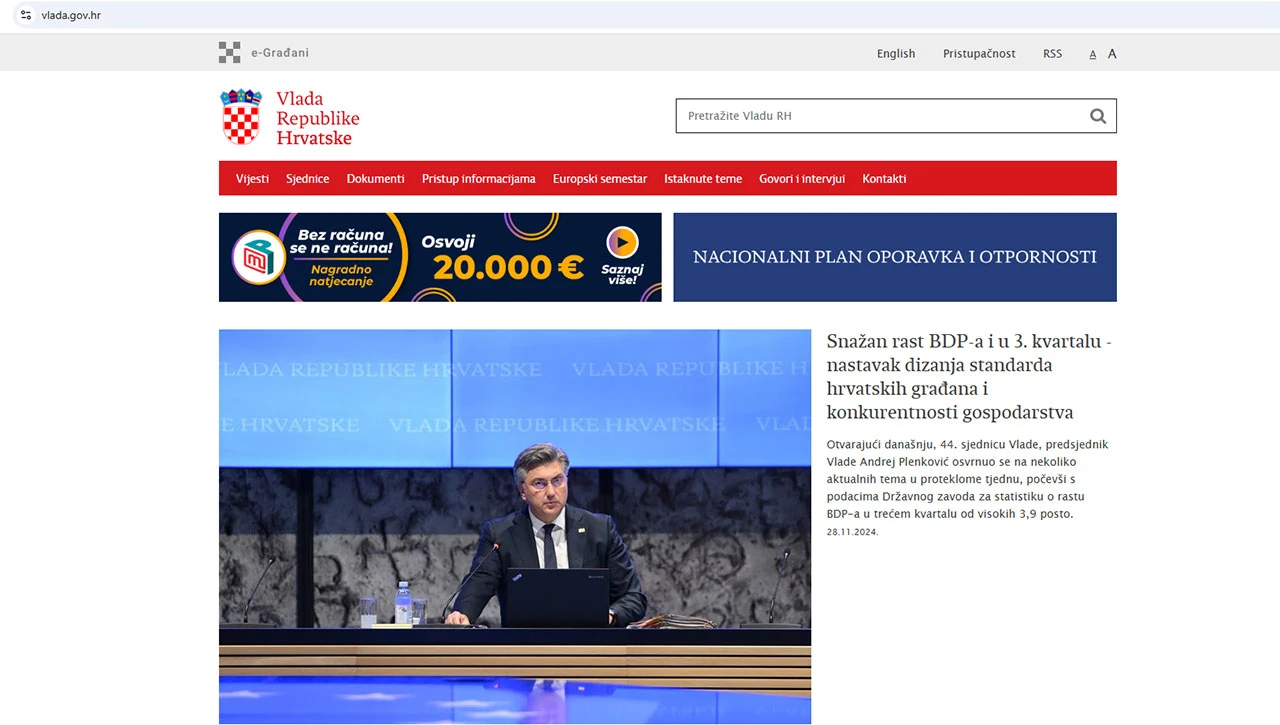 Stranice Vlade Hrvatske ponovno u funkciji, otkriven i razlog pada