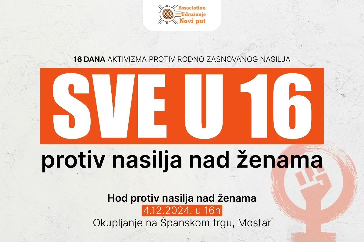 SVE u 16 - Šetnja u Mostaru protiv nasilja nad ženama
