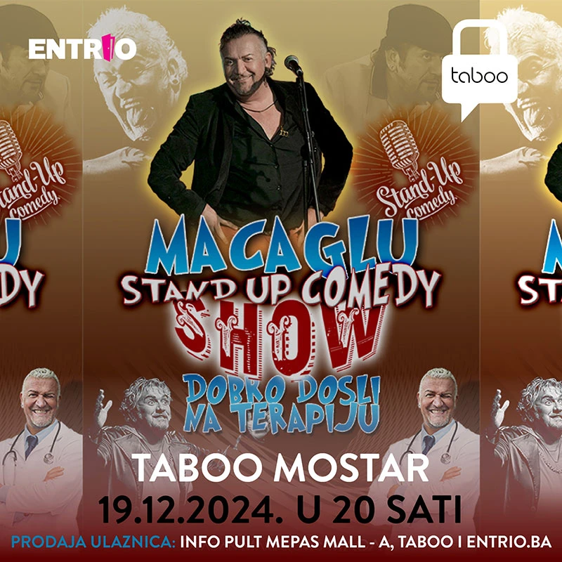 Terapija smijehom s Macom u četvrtak, 19.12. u mostarskom Taboo